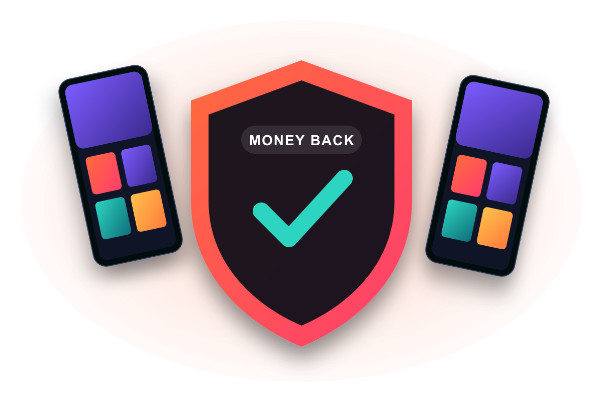 MAXCAST 1 IPTV IPTV money-back guarantee badge with a 7-day refund window