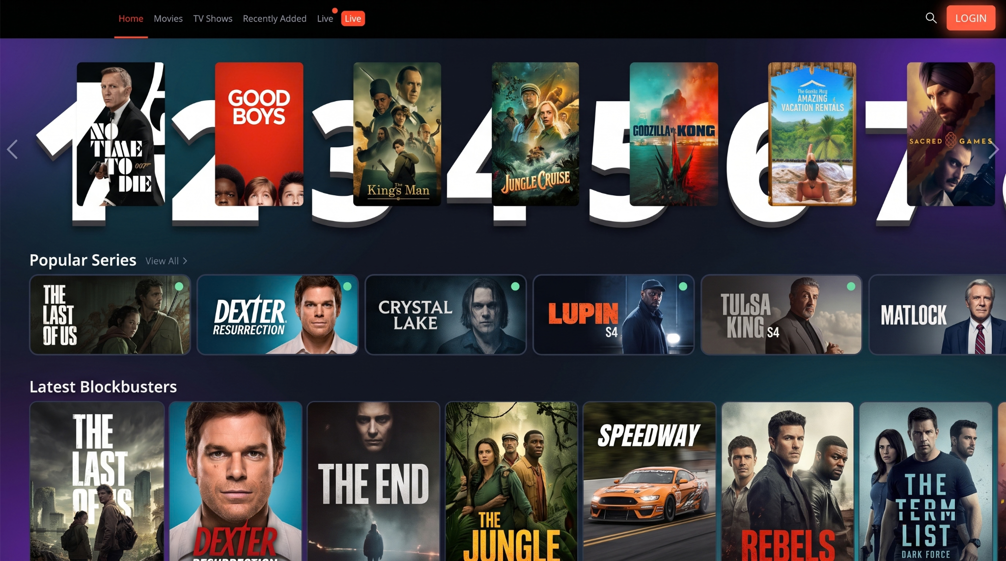 MAXCAST 1 IPTV IPTV on-demand library with trending movies and series on a Smart TV