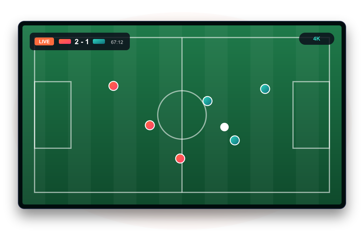 Live sports IPTV: football match streaming in 4K on MAXCAST 1 IPTV